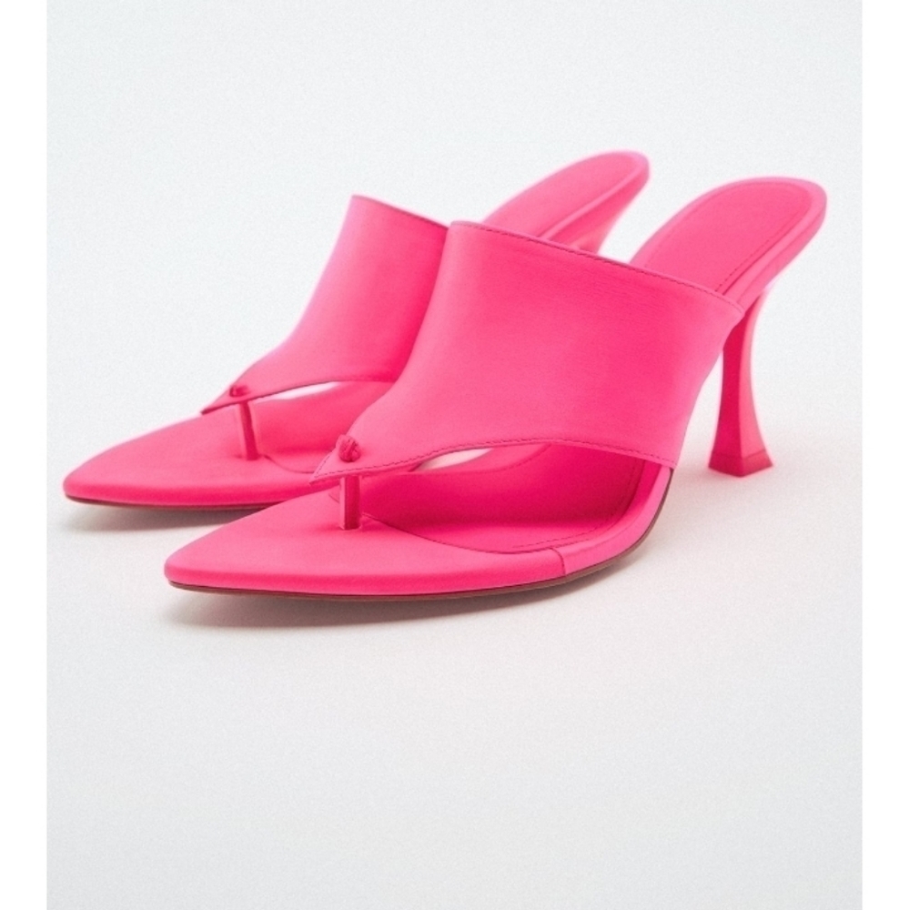Zara Satin effect high heel sandals Sz-7.5